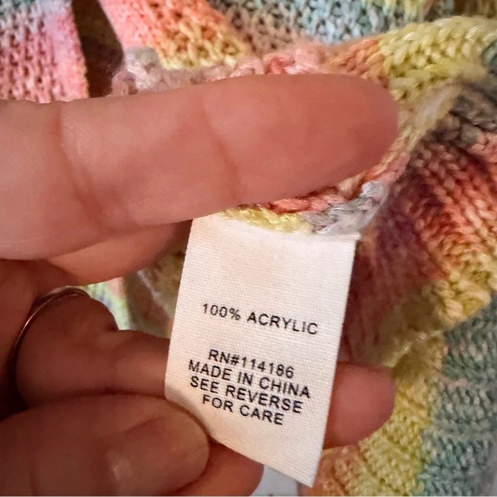 Adyson Parker Rainbow Stripe Knit Cardigan